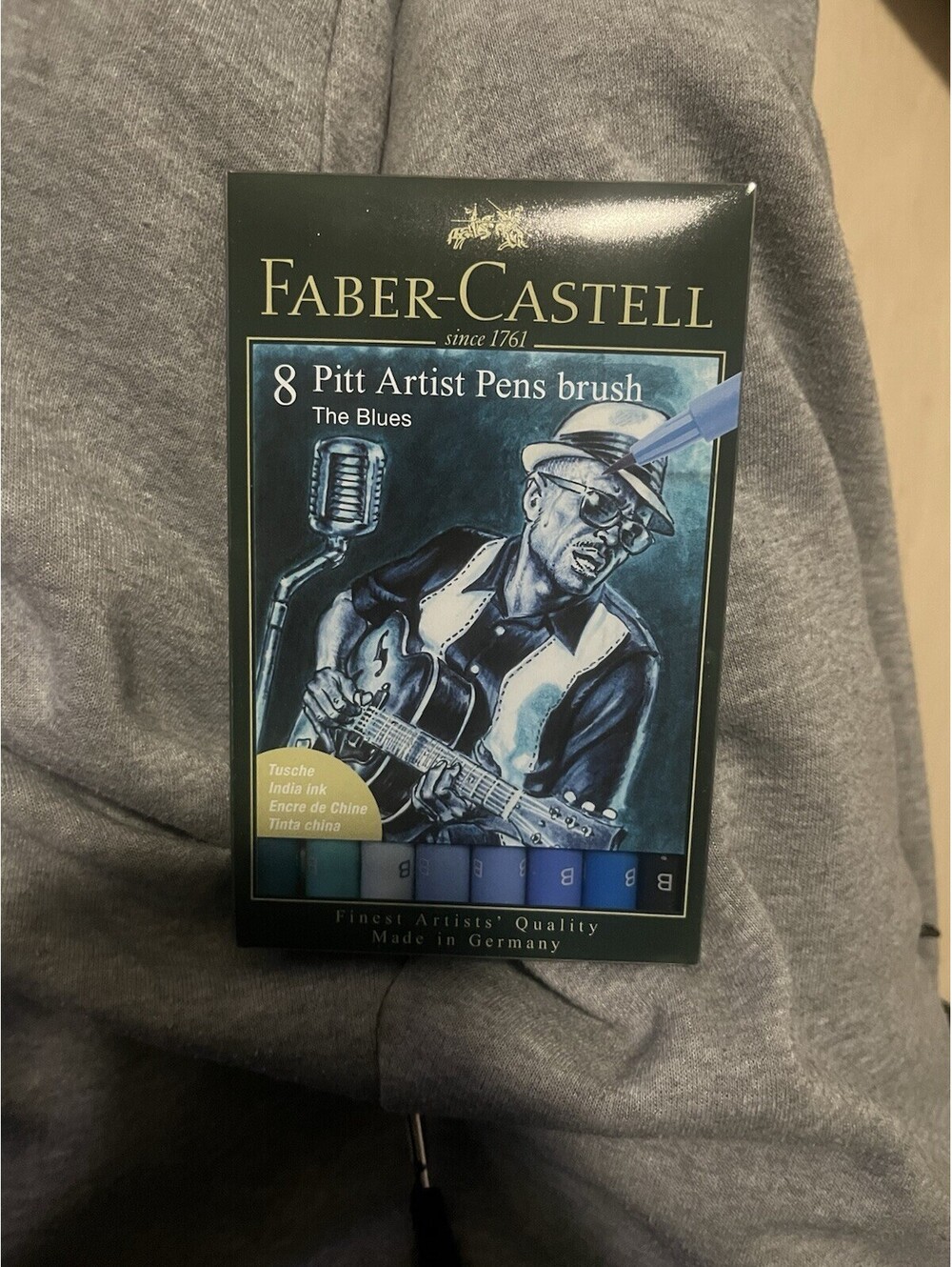 Faber-Castell - India Ink Pitt Artist Pen Blues (8Pcs) (167173) TOY